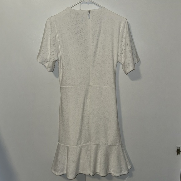 MICHAEL Michael Kors Flutter White Eyelet Wrap Mini Dress Women’s L Large - Picture 6 of 9